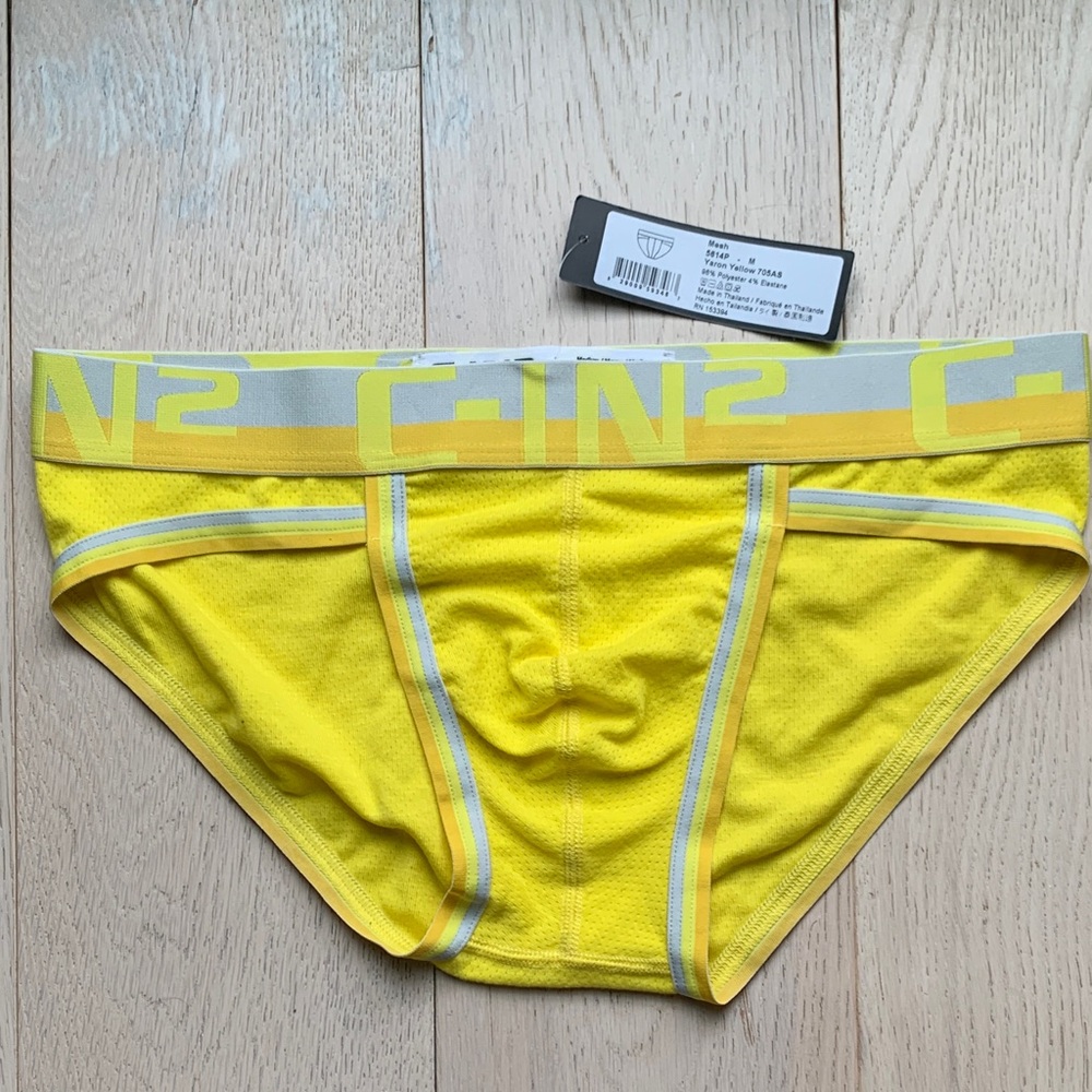 C-IN2 Men’s Yellow Performance Briefs with Contrast Waistband